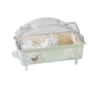 AMSLSIU Large Hamster Habitat Acrylic Cage Breathable Spacious Environment Encourages Fun Activities Which Increases Fun Of Raising Pet Large Hamster Cage Habitat Acrylic Portable, Beige, 45x28x30cm