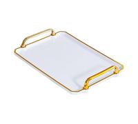 AMSLSIU Lavish Serving Tray with Handles Rectangular Tray Serving Breakfast Lunch Or Snacks with Style and Elegance Coffee Table Breakfast Dishes Plate
