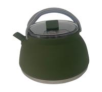 AMSLSIU Lightweight Practical Folded Kettle Comfortable Silicone Handle Camping Kettle Boiling Water Over Fire Family Gatherings Outdoor Travel Camp Tea Coffee Pot Folding, Dark Green, 18.2x10.5cm