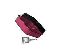 AMSLSIU Low Front Entry Kitty Litter Pan Facilitating Easy Access For Bulky Kittens While Reducing Mess And Cleanup Efforts Cat Litter Tray Cat Toilet Tray Pet Indoor Kitty, Pink, 40x28x16cm