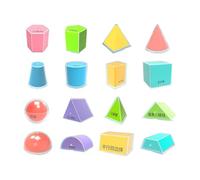 AMSLSIU Math Learning Tools Folding Geometric Shapes Kids Learning Engaging 3D Shapes Geometric Solids Pattern Blocks Creative Education 3D Solids Pattern Blocks Solid