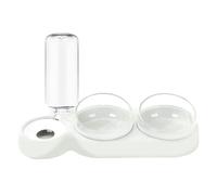 AMSLSIU Mealtime Comfort Triple WetDry Food Bowls For Puppy Kitten With Exquisite Cartoon And Fashion Is Easy, Elegant White