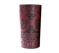 AMSLSIU Medieval Arm Armor Cuff Wrist Guard Quake Pattern PU Leather for Cosplay Exquisite and Sturdy, Brown