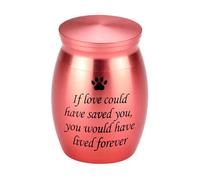 AMSLSIU Metal Symbolizing Enduring Small Memories Close Print Urn Paw Thoughtful Pet Animal Urn S Forever Commemorative, rose gold