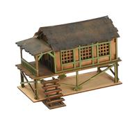 AMSLSIU Miniature House 1/72 Wooden Model House Architectural Kits Enabling Impressive Craft Projects For All Ages Building Architecture Toys Wood Puzzles, Type B