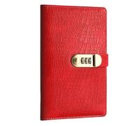 AMSLSIU Money Saving Book and Envelopes Saving Challenge Password Storage with Lockable Wallet Check Collection Folder with Password Storage Book Double-Sided, red