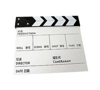 AMSLSIU Movie Directors Clapboard Film Slate Beautiful Finish Gift For Anyone Passionate About Film More Realistic Colors. Professional Movie Directors Clap Board, Chinese White, 20x20cm