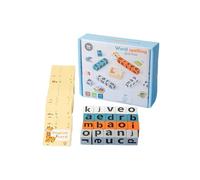 AMSLSIU Multiplayer Wooden Word Games Interactive Early Education Toy For Kids Educational Early Learning Toys Wooden Materials, A