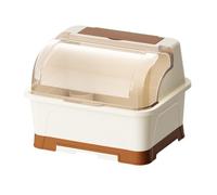 AMSLSIU Multiuse Drain Bowl Rack With Lid Stylish Kitchen Storage Bowl Organizer Efficient Ample Space And Utensils.Clear Lid Open And Closes 90° So Doesnt Up Much Space Is Easy To Access In Tight