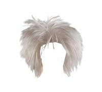 AMSLSIU Old Man Wig Halloween Punk Party Wig Adults Men Crazy Physicist White Old Teacher Dressing Up Fun Costume Accessory Fashion Man Adults Men White Crazy Physicist, Only, 20cm hair