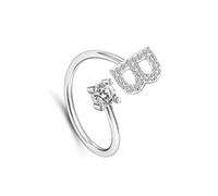 AMSLSIU Open Women Letter Stacking Rings Fashion Color Adjustable Jewelry Gift Girl Alloy Wedding Bands Couple Friendship, Type23