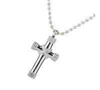 AMSLSIU Openable Cross Necklace Beautiful Stainless Steel Jewelry For Cherishing Ashes Memorials And Wonderful Memories Stainless Steel Necklace Cremation Jewelry