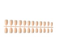AMSLSIU Pack of 24 Short Ballerina Coffin False Nails French Style DIY Artificial Unique Graceful Colour-fast Acrylic Nail , 9flesh color