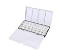 AMSLSIU Painting Palette Lightweight Empty Tin Box with Half Pans Keeping Art Supplies Organized and Ready Sturdy and Lightweight DesignEmpty Painting Palette Folded Out, Black, White, 52 Half Pans