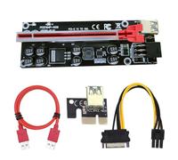 AMSLSIU PCI-E 1x to 6x Powered USB 3.0 Extender Card Mini Desktop PC Module Mining Component Adapter Accessories Miner, Red Slot and Red Cable, 130x45x15mm