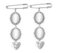 AMSLSIU Personalized Bridal Bouquet Charms For Wedding Memory Picture Beautiful Keepsake For Cherished Moments Lacy Oval Bridal Charm DIY Pin Brooch Making Kit