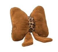 AMSLSIU Pillow Leopard Print Pillow Bed Plush Sofa Backrest Rabbits Fur And Home And Car Decoration, Brown bow tie