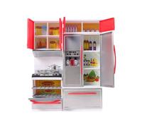 AMSLSIU Plastic Toddlers Simulation Kitchen Toy Kit Miniature Battery Operated Home Preschool Educational Model, Red