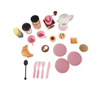 AMSLSIU Plastic Toys Set Small Cream Desserts Plates Dishes Kit Cutlery Educational House Prop Little Boys Gift , No.02