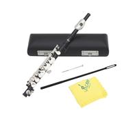 AMSLSIU Professional Piccolo Instrument Easy To Play High Grade Brass Rigidity And Bright Resonance For Everyone Piccolo Key Of C 16 Hole Traditional Instrument, Black, 31.5x1.3 cm