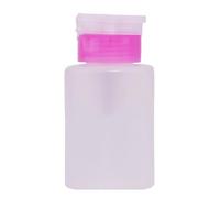 AMSLSIU Push Down Empty Pump Dispenser Convenient Reusable Clear Bottle with Rotating Cover for Nail Polish Liquid Distribution