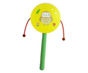 AMSLSIU Rattle Drum Educational Hand Bell Drum Colorful Toy Designed To Instill Confidence While Supporting Baby Development Through Fun Hythm Percussion Bell , Owl , 15x8cm