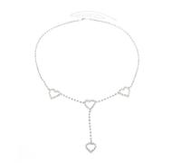 AMSLSIU Rhinestone Women Waist Chain Summer Stylish Heart Shape Replacement Fashionable Glossy Electroplate Pendant Jewelry