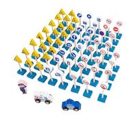 AMSLSIU Road Sign Kids Teaching Toy Party Birthday Gift Memorable Present Inspiring Learning About Traffic Regulations And Symbols Through Play Wood Street Traffic Lights Educational Toys Kids