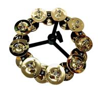 AMSLSIU Shaker Guitar Drum Accessory Instrument Complements Hi Hat Tambourine Bringing Bright Sounds To Any Music Style Cymbal Hi Hat Tambourine Percussion Instrument, Double Gold, 15.5cm