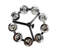 AMSLSIU Shaker Guitar Drum Accessory Instrument Complements Hi Hat Tambourine Creating Melodious Sounds In Any Performance Cymbal Hi Hat Tambourine Percussion Instrument, Single Silver, 15.5cm