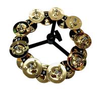 AMSLSIU Shaker Guitar Drum Accessory Instrument Complements Hi Hat Tambourine Creating Melodious Sounds In Any Performance Cymbal Hi Hat Tambourine Percussion Instrument, Double Gold, 15.5cm