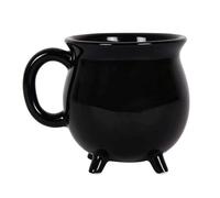 AMSLSIU Skull Mug and Witches Cauldrons Shaped Mugs Gothic Witches Brew Ceramic Mug Easter Gift Personalized Witch Cauldrons, Black Without Decals, 201-300ml