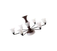 AMSLSIU Sleek Sophisticated Miniature Chandelier Ceiling Lamp Model Layout Decor Accessories, Bronze Warm Light, 8.2x4.5cm