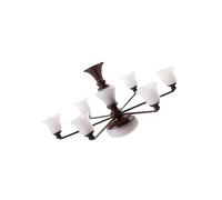 AMSLSIU Sleek Sophisticated Miniature Chandelier Ceiling Lamp Model Layout Decor Accessories, Bronze White Light, 8.2x4.5cm