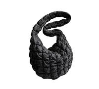 AMSLSIU Sling Bag Women Easy Access Exquisite Craft Larger Capacity Fine Stitching Polyester Crossbody Bag Women Cloud Bag Files, black
