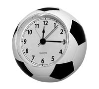 AMSLSIU Soccer Ball Alarm Clock With for Creative Provides Visual Delight While Ensuring Quiet During Night Bedside Football Shaped Alarm Clock Cute Portable, White, 11x10x11.5cm