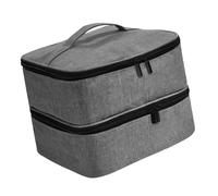 AMSLSIU Sponge Divider Nail Polish Storage Organizer Case Holds 30 Bottles with Double Layer Zipper Pocket Feature Zipper Pocket with Handle Nail Art Manicure Tools