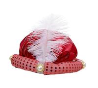 AMSLSIU Sultan Hat Arabian Prince Hat Indian Turban Hats Costume Accessory Role Playing On Various Occasions Adding Exotic To Costume. Unisex Halloween Party Is Made Of Polyester Fabric, red