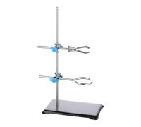 AMSLSIU Support Kits Including Iron Stand Chemistry Experiment Equipment Classroom Supporting Engaged Practical Learning Chemistry Lab Stand Set Iron With Base, Silver, 30cm