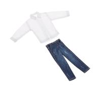 AMSLSIU Trendy 6in Male Action Figures Doll Accessories 1/12 Scale Jeans Suit Outfit These White Shirt and Jeans Suit are Designed for 1/12 Scale Male Action Figures and Fit Most Standard