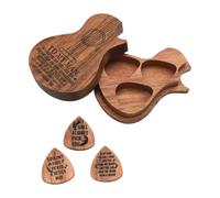 AMSLSIU Unique Portable Wooden Guitar Picks Holder Organizer Thoughtful Three Picks Storage Lightweight And Easy To Instrument Guitar Guitarist Musician Gift