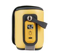 AMSLSIU USB Bottle Warmer Essential Helper for Busy Parents On Go PU Adjustable Bottle Warmer Cover with LCD Display Premium PU, Yellow