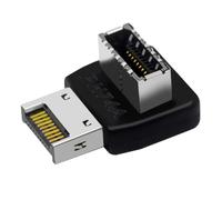 AMSLSIU USB3.1 Type-E Adapter 90 Degree High Speed Male to Female Front Panel Converter Household Computer Electronics