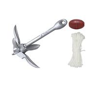 AMSLSIU Versatile Folding Grapnel Anchor Small Craft Durable Anchor Features Strong Construction Portable With 20 Meter Rope Included Folding Grapnel For, 1.5KG