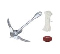 AMSLSIU Versatile Folding Grapnel Anchor Small Craft Durable Anchor Features Strong Construction Portable With 20 Meter Rope Included Folding Grapnel For, 3.2KG