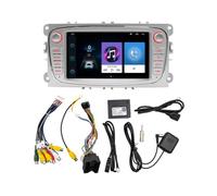AMSLSIU Versatile In-Dash Car Stereo Compatible Con Forsd Focus Makes Hands-Free Calling And Music Playback Effortless Todo Ello Con La Ayuda De Siris U Otros Asistentes De Voz, Silver, 2+64G