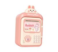 AMSLSIU Versatile Piggy Bank Electronic Toy With Password Security Features For Kids Learning To Save Internationally Electronic Piggy Bank For Kids Toy ATM Money, Pink, 14.5x11.5x25cm