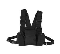 AMSLSIU Walkie Talkie Chest Pack Two Way Radio Vest Adjustable Hands-free Front Bag Wearable Harness PVC Protective Rig Pouch