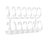 AMSLSIU Watch Holder Stand Showcases Retail General Stylish Decorative Display Stand Acrylic Jewelry Organizer Multi Layered Show Case Clear Acrylic Bracelet Holder, 2 Tier