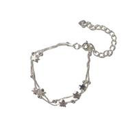 AMSLSIU Women Bracelet Star Shape Unfading Decorative Elegant Replacement Dual Layer Party Photography Bangle Birthday Gift